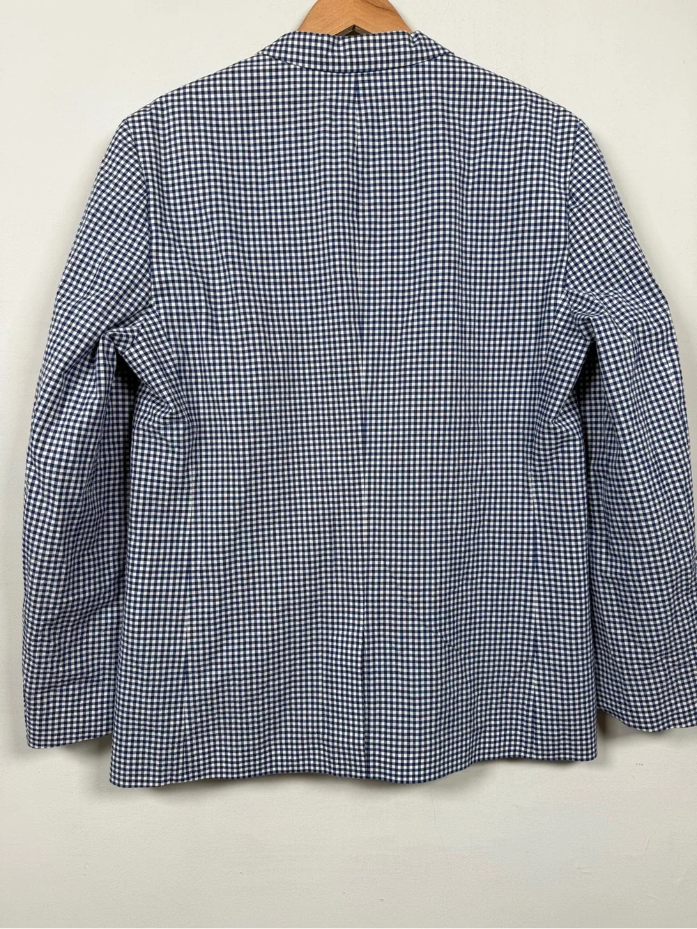 Ben Sherman Blue Gingham Plaid Sport Coat Two Button Blazer Jacket 42R